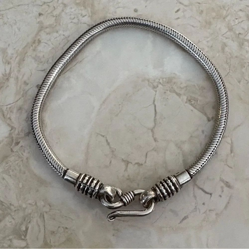 925 Sterling Silver Handmade Snake Chain Unisex Bracelet